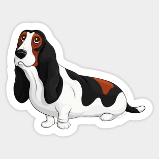 Cute cartoon Basset Hound Sticker